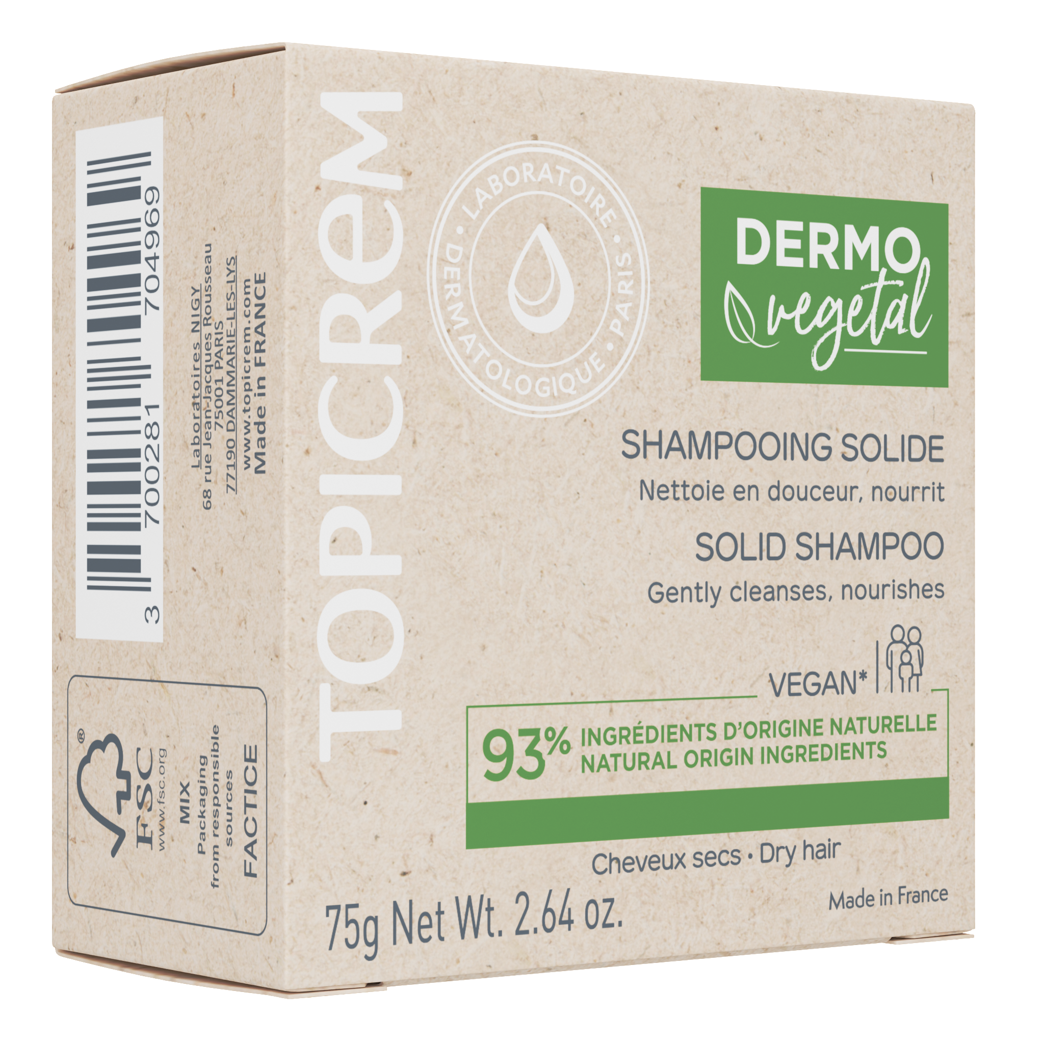 Topicrem - Dermovegetal Champú Sólido 75g