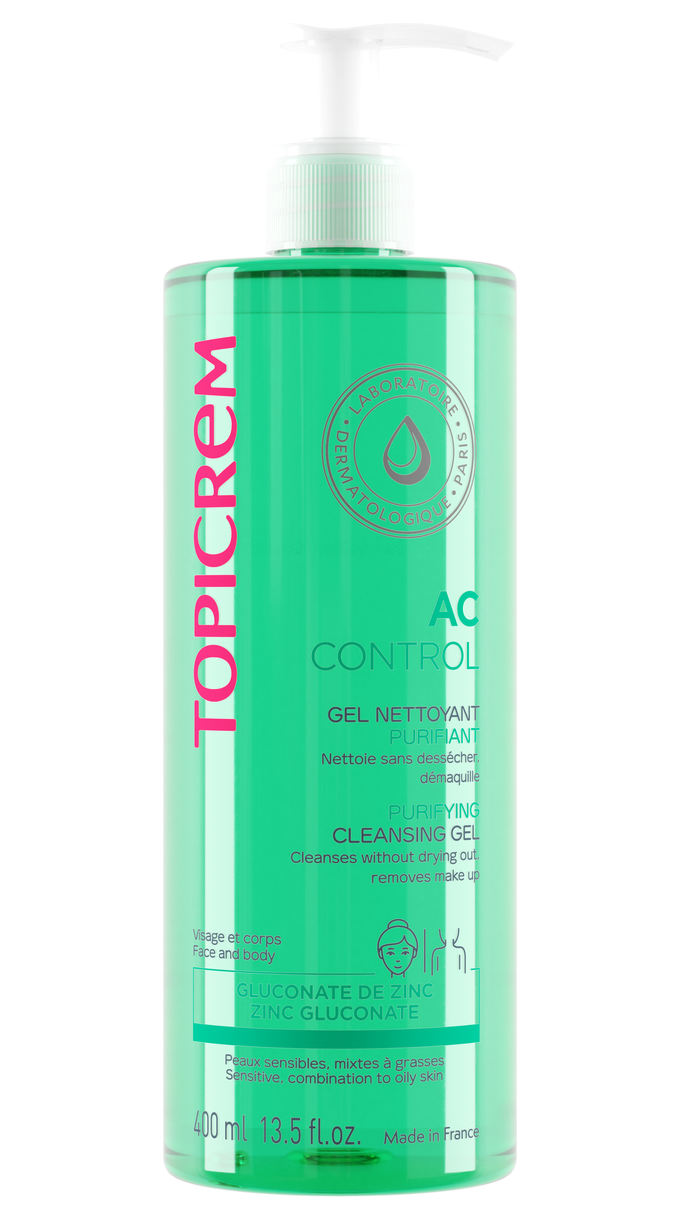 Topicrem -Gel Limpiador Facial Piel Sensible Purificante - 400 ml