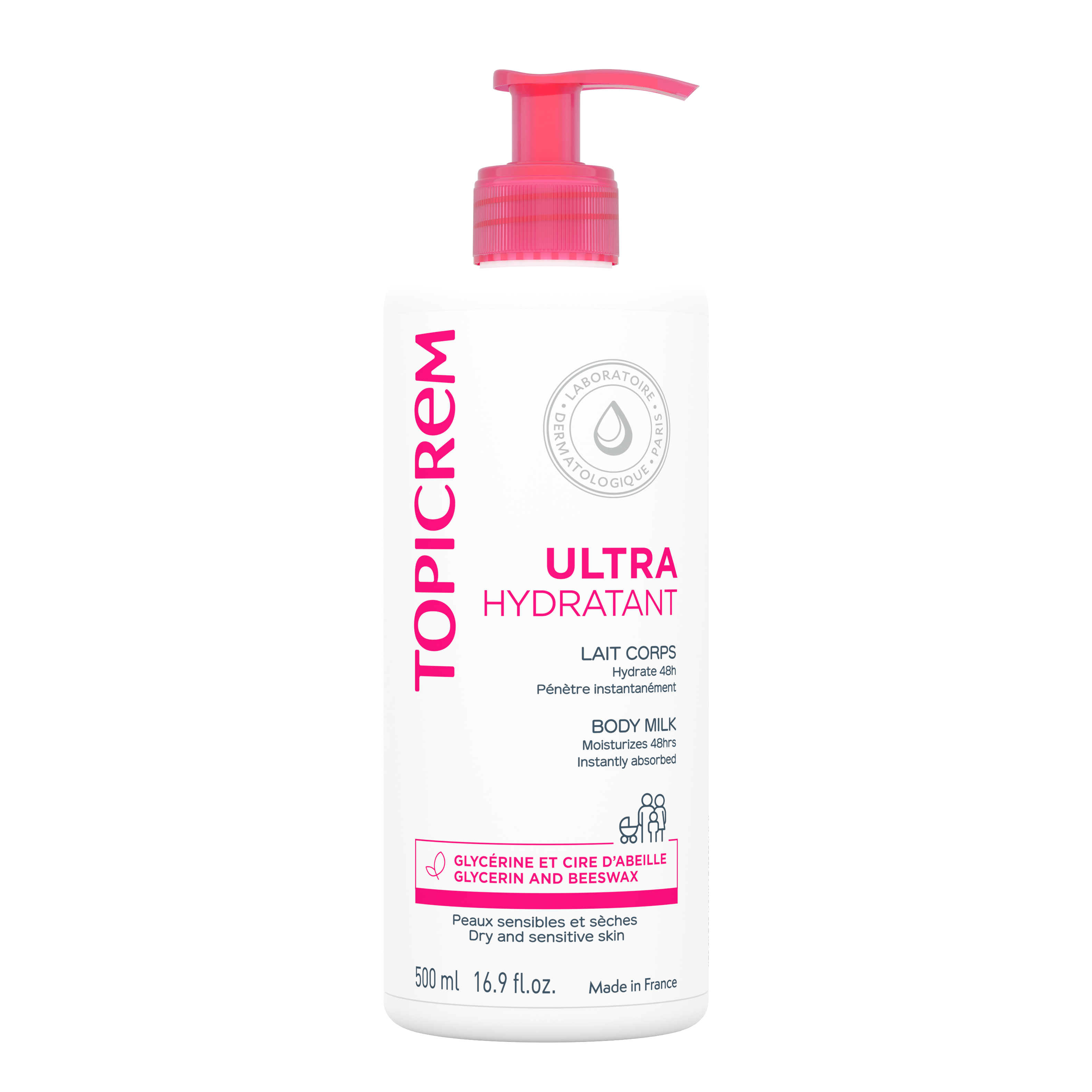 Topicrem -Crema para la Piel Sensible Leche Corporal ultra-hidratante - 500 ml