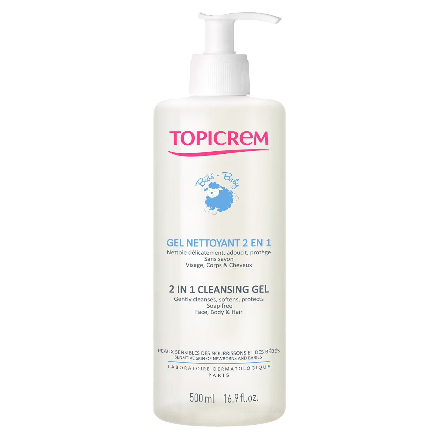 Topicrem Kit Bebés y Recien Nacidos. Gel Limpiador + Crema Corporal 500 ml c/u